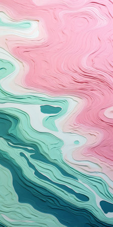 the photo showcases the intricate and vibrant paper sculptures of ripples and waves, featuring a combination of light turquoise and dark pink backgrounds. these fluid and hyper-detailed woodcarvings create a visually stunning and colorful display. the constructed surface of the sculptures adds an extra layer of depth and intricacy to the ultra-detailed artwork. ai generatedの素材