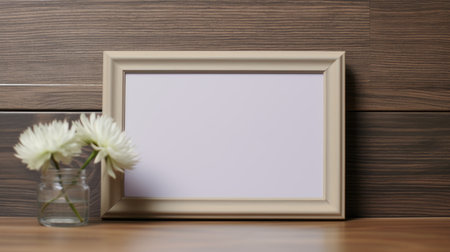 flowers and a "figure mcick" poster are beautifully captured in this high-quality photo. the composition, reminiscent of carl holsoe's style, features a light beige and silver color palette. the addition of islamic calligraphy adds an elegant touch to the meticulous design. this 4k image showcases the talent of posuka demizu. ai generatedの素材