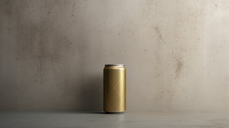 a gold and metallic stainless steel can by taooco, featuring a darktable processing style. the minimalist backgrounds and soft crosshatchings create a unique visual appeal. the use of cardboard adds a touch of rawness, while the stark and unfiltered aesthetic enhances the minimalist grids. this havencore-inspired photo captures the essence of modern design. ai generatedの素材
