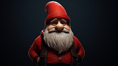 an animated red gnome with a beard and a backpack is depicted in this realistic portrayal. created in the style of zbrush, this object portraiture specialist showcases their talent on flickr. the gnome adds a festive atmosphere with its vibrant colors and intricate details. the use of foreshortening techniques enhances the overall composition. this artwork demonstrates the artist's skill and creativity, utilizing the power ofの素材