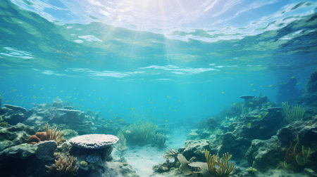 a serene and calming reef, captured in all its breathtaking beauty on unsplash. ai generatedの素材