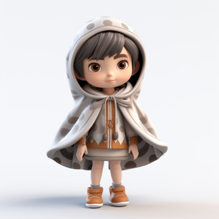 three little bunnies, a hooded cat boy, are featured in this 3d rigged animation. the characters have a distinctive design, with light white and brown colors. the animation incorporates indigenous motifs, with hints of light orange and silver. created by women designers, it showcases the use of traditional japanese artistic techniques. ai generatedの素材