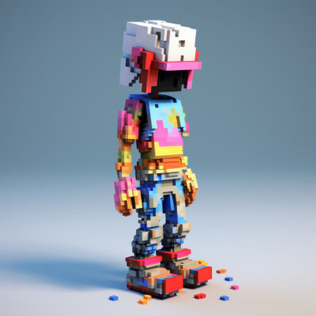 a photo of 4pxgraphics by jack in the box showcasing intensely colorful figuration, pixelated realism, found object sculpture, bone, abstract minimalism appreciation, full body, and thick paint. the photo features various file formats such as psd, c4d, obj, apdec, etc. ai generatedの素材