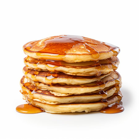 a stack of pancakes, drizzled with syrup, is showcased in this photo. the image is captured in a style that emphasizes transparency and opacity. the pancakes are beautifully presented, with a touch of creativity from toms barcel, rtx, and zuckerpunk. the softbox lighting adds a professional touch, while the chrome-plated elements enhance the visual appeal. this photo is available under the creative commons attribution license.の素材