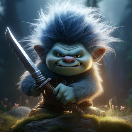 a free troll game wallpaper featuring cute cartoonish designs in the style of realistic yet stylized artwork by tiago hoisel. captured with a canon eos 5d mark iv, this 32k uhd image showcases intense and dramatic lighting, bringing out the character caricatures in a visually stunning way. ai generatedの素材