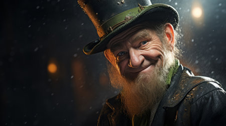 the old man, with a joyful expression, is captured in the rain, creating a festive atmosphere. this image is beautifully reimagined by industrial light and magic, showcasing their expertise in visual effects. the vibrant emerald tones add a touch of elegance to the scene. the detailed character design is enhanced by the use of a topcor 58mm f1.4 lens. this high-resolution 32k uhd photograph exudesの素材