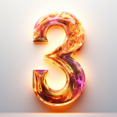 fire number three, a captivating and emotional imagery, is showcased in this photo. the bright orange color stands out against the grey background, creating a striking contrast. the three-dimensional effects, organic sculpting, and glossy finish add depth and texture to the image. with its light magenta and light amber style, this photo exudes a sense of warmth and vibrancy. ai generatedの素材