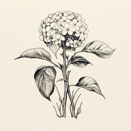 a stunning flower bouquet captured in a black and white engraving-style illustration. this exquisite drawing showcases the beauty of nature with classical proportions and a sophisticated woodblock effect. the sepia tone adds a touch of vintage charm, while the minimalistic symmetry enhances the overall aesthetic. created by the talented artist scar domnguez, this illustration is a true masterpiece of art. ai generatedの素材