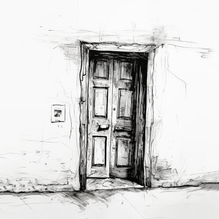 the door to the world canvas art print showcases a charcoal sketch style, featuring the leica cl camera. with realistic brushwork and a white background, this artwork combines elements of realism and expressionism. the contour lines and sparse details add depth and intrigue to the composition. ai generatedの素材