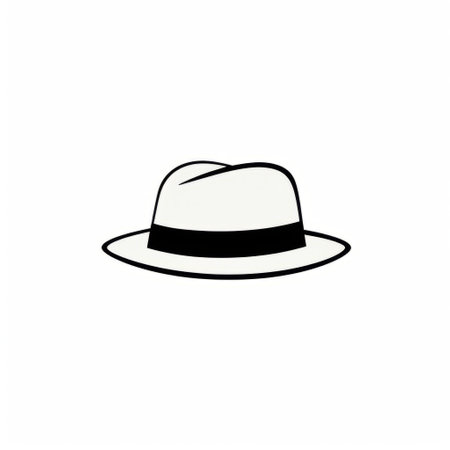 a set of black and white fedora hat logos designed in a gouache style. these animated gifs feature the iconic leica r8 camera, with a light beige and white color scheme. the minimalistic drawings showcase a post-internet art aesthetic, digitally enhanced for a modern touch. ai generatedの素材