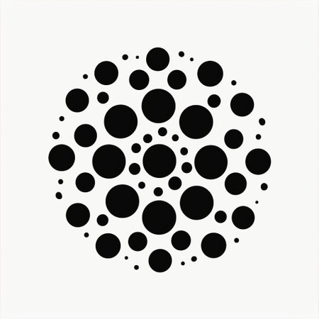 a black and white photo featuring a circular pattern reminiscent of alessandro gottardo's artistic style. the image showcases pointillism dots, similar to the works of julio le parc, with a minimalistic and streamlined design. the photo incorporates elements of neo-pop iconography, creating a visually captivating composition. ai generatedの素材