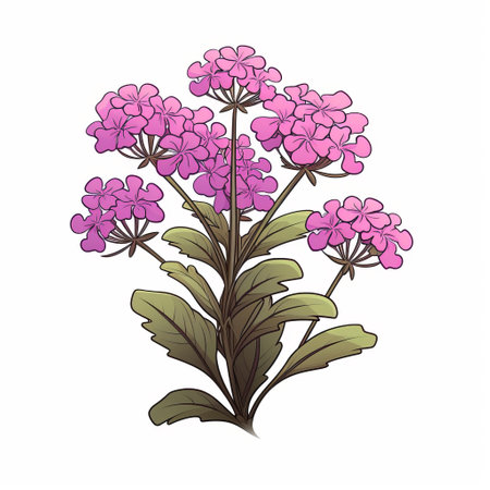a vector svg image of a violet flowers based icon, inspired by detailed botanical illustrations. the flowers are depicted in dark pink and light emerald colors, reminiscent of ivan bilibin's watercolor illustrations. the image captures the tender beauty of nature, with a touch of hand-drawn animation, reminiscent of hale woodruff's style. ai generatedの素材