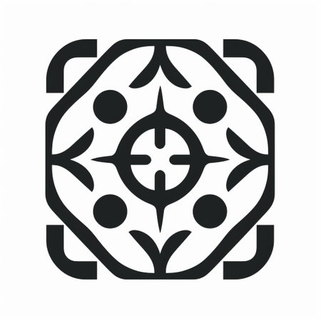 an ornamental silhouette in black and white, inspired by oriental minimalism and goblincore aesthetics. this artwork features bold outlines and flat colors, reminiscent of carved wood blocks and byzantine-style iconography. the design showcases rounded shapes and a sense of quadratura, creating a visually striking and unique composition. ai generatedの素材