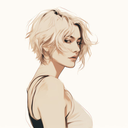 samantha jackson's art showcases simplistic vector art with a hyper-realistic representation. the light black and beige tones create a unique aesthetic. her work features celebrity image mashups and graphic novel sketches, capturing blink-and-you-miss-it details in high resolution. ai generatedの素材