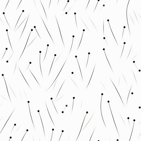 scottish print wallpaper featuring minimalist black and white lines with confetti-like dots, inspired by the artwork of flora borsi. the design showcases a detailed rendering of feathers in a simplified and abstract style. the white background enhances the minimalist imagery of this unique wallpaper. ai generatedの素材