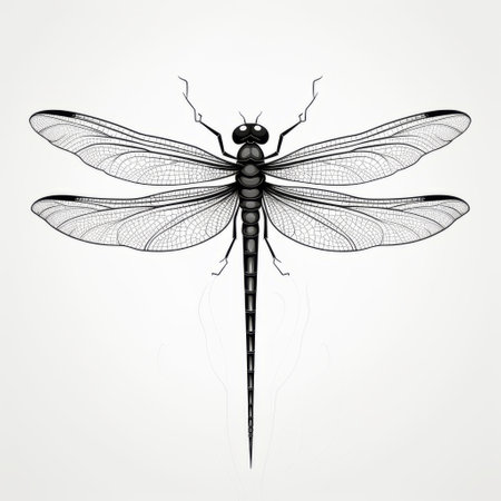 an illustration of a dragontail, a monochromatic minimalist portrait made of insects, is showcased on a white background. the artwork exhibits symmetrical balance, subtle light and shadow effects, elegant calligraphy, realistic lighting, and clever utilization of negative space. ai generatedの素材