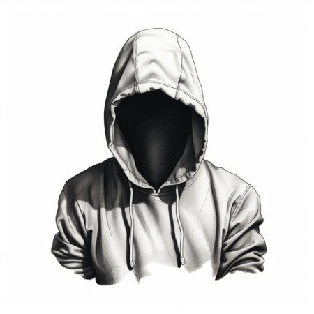 hooded individuals are depicted in this illustration, created in a realistic and detailed rendering style. the artwork showcases a combination of dark and white tones, resembling airbrush art with photorealistic details. the warmcore adds depth to the image, giving it a noir comic art vibe. this captivating illustration resembles an associated press photo. ai generatedの素材