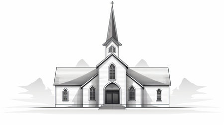 a church vector illustration available for purchase at the price of 1 credit, equivalent to 1 usd. this artwork showcases realistic detailing and meticulous linework precision, capturing architectural transformations with realistic and hyper-detailed renderings. the minimalist staging enhances the overall aesthetic, while the use of cad (computer aided design) ensures accuracy. perfect for villagecore enthusiasts. ai generatedの素材