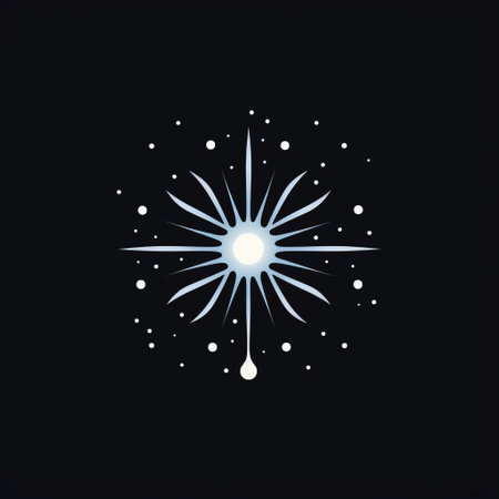 the sunburst, a detailed science fiction illustration, is drawn in a black space using a dark navy and light cyan color palette. this imaginative and minimalistic design features crystalcore elements and a touch of dark white and silver, creating a captivating miniature illumination. ai generatedの素材