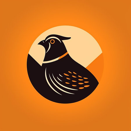a black bird perches alone on the orange circle, reminiscent of vintage graphic design. the artwork showcases a blend of dark bronze and light bronze tones, incorporating portraiture iconography. the dynamic and expressive animations, along with the innovative page design, reflect the unique styles of tupinipunk and pigeoncore. ai generatedの素材