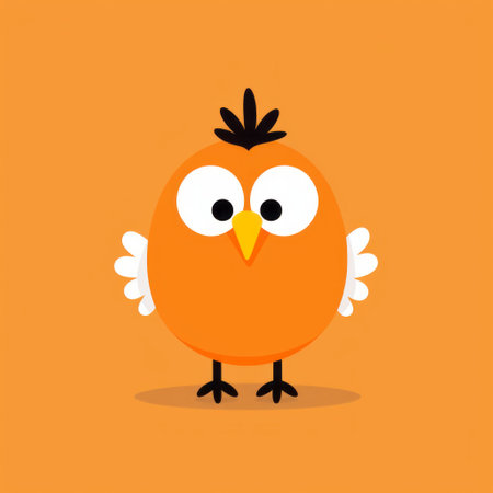 a free vector icon featuring a funny orange feather in a charming character illustration style. this life-like avian illustration is created in a superflat style, inspired by the rinpa school. perfect for graphic illustrations and simplistic character designs. available for download on flickr. ai generatedの素材