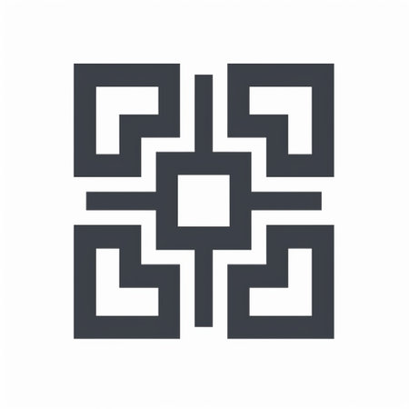a qr code icon vector mono, inspired by geometric minimalist sculptures, celtic knotwork, asian motifs, minimalist textiles, shang dynasty, rectangular fields, and tagging-like marks. ai generatedの素材