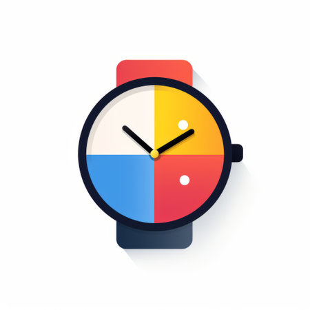 a watch app designed by design studio c2 featuring simple, colorful illustrations in light crimson and dark azure, as well as light red and yellow. the app showcases a colored cartoon style with soft focus lens effects, simplified line work, and fragmented icons. ai generatedの素材