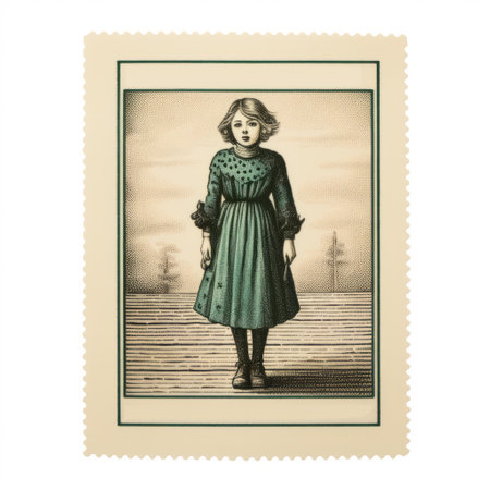 a stamp featuring the words "solalan ale" in traditional figurative art style. the design showcases a combination of light emerald and dark black colors, reminiscent of whimsical children's book illustrations. the stamp draws inspiration from the helsinki school and 19th-century german realism, while also incorporating realistic seascapes and feminine sensibilities. ai generatedの素材