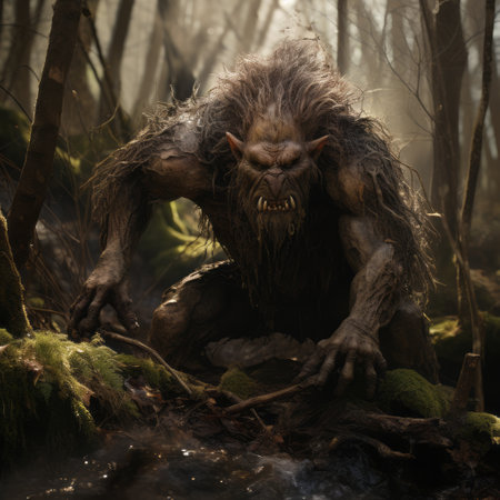 dark fantasy illustration of werewolf creatures, inspired by the style of kim keever. this captivating wallpaper showcases the mysterious and haunting beauty of these mythical beings. with elements reminiscent of the works of magali villeneuve and the captivating photography of national geographic, this image captures the essence of the werewolf legend. the use of the zeiss planar t 80mm f/2.8 lens adds a unique andの素材