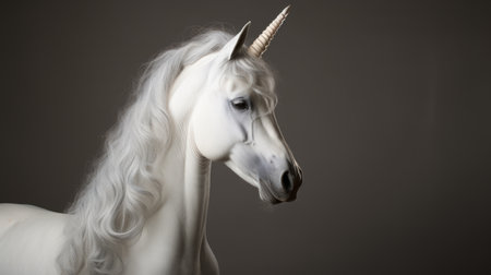 a high-resolution portrait of a white unicorn with intricate gold detailing. this stunning image, inspired by the style of mike campau, showcases the expertise of object portraiture specialist. processed using darktable, the photo captures the essence of artists like maruja mallo and elke vogelsang. with playful body manipulations, this high-quality photo is a true masterpiece. ai generatedの素材