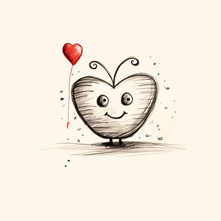 small red and white heart drawing of a butterfly vector illustration 14891924. playful caricature style with ink wash accents. happycore vibe and charming character illustrations. high quality photo with sepia tone, showcasing energy-filled illustrations. ai generatedの素材