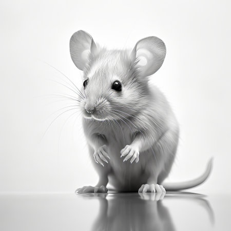 the black and white mouse photo showcases minimalist strokes and bold saturation, appealing to realist and abstract minimalism appreciators. the hyper-realistic atmosphere and lifelike accuracy are enhanced by the innovative framing and rim light, making it a standout piece for art enthusiasts. ai generatedの素材