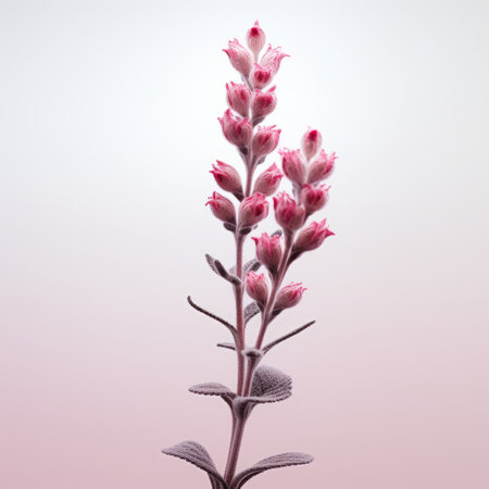 macro photograph of an enchanting rose, gracefully framed against a minimalist white backdrop. vibrant colors and meticulously captured petals highlight the simplicity and natural beauty of this meadow sage. shot using a sony alpha a7 iii mirrorless camera and 100mm macro lens at f/2.8, resulting in a visually captivating image with remarkable sharpness and pleasing bokeh. ai generatedの素材