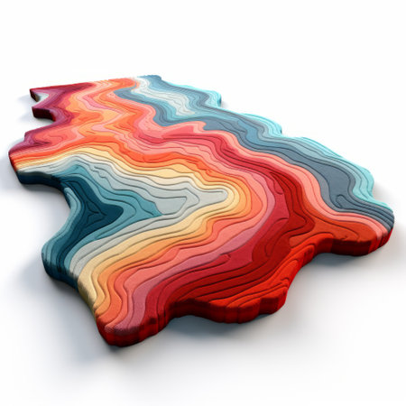 l-shaped topography sculpture by sebastian errazuriz, featuring accurate carving and unmodulated blue and pink colors. created using bryce 3d software, the piece utilizes mundane materials to create a stunning contrast between dark orange and light cyan hues. keywords: l-shaped sculpture, topography, accurate carving, unmodulated colors, bryce 3d, mundane materials, dark orange, light cyan, sebastian errazuriz. ai generatedの素材