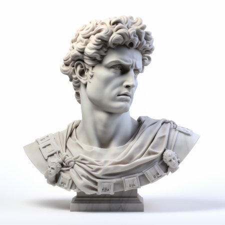 a detailed marble sculpture of rome, created in the style of octane render by artists victor nizovtsev and zack snyder. this 32k uhd artwork showcases charming characters and intricate character illustrations, reminiscent of the works of thomas lawrence. ai generatedの素材