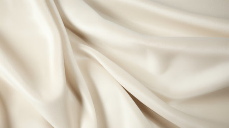 off white soft fabric with slight folds, captured in a matte photo. the image showcases a soft focus romanticism style, with art nouveau curves adding an elegant touch. the fabric appears smooth and shiny, complementing the elegant compositions and clothing. lilia alvarado's expertise in capturing beauty is evident in this stunning image. ai generatedの素材