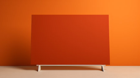 orange backdrop for whiteboard and poster, minimalist ceramics in the style of vray tracing. rendered in cinema4d, this abstract background showcases industrial and product design with a shaped canvas and contrasting balance. the photorealistic rendering adds depth to the overall aesthetic. ai generatedの素材