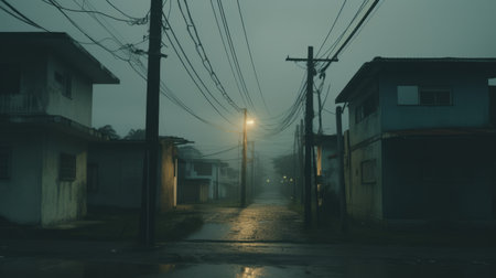 a building on land captured in the style of detailed atmospheric portraits, featuring darktable processing and layered street scenes. this national geographic photo by edogawa ranpo showcases a soft atmospheric perspective, beautifully crafted by joo artur da silva. ai generatedの素材