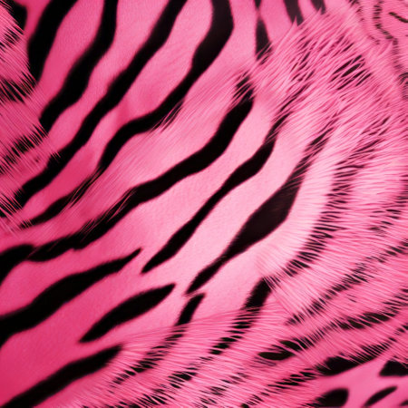 red and black zebra print in light magenta and magenta, showcasing the texture of fur and feathers in close-up shots. the design features a mischievous feline motif with contrasting values of light pink and light black, creating a striking contrast of scale. ai generatedの素材