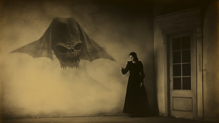 vampire shapeshifting ability: the vampire possesses a remarkable shapeshifting ability, enabling it to effortlessly alter its form, mimic various beings or items, and seamlessly assume the guise of a human. with this extraordinary skill, vampires excel at bewildering and deceiving unsuspecting individuals. discover the captivating world of clarence h. white's scene 2. ai generatedの素材