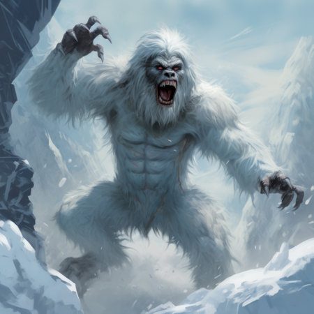 king kong mountain man wallpaper depicts an intense animal character in the unique style of frozen movement, featuring emilia wilk's stunning artistry. the artwork also showcases grzegorz domaradzki's yokai illustrations, accentuating the white-colored animal with dynamic intensity. ai generatedの素材