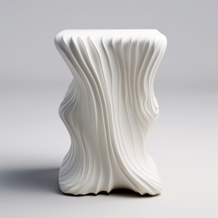 side table by meroni & colzani against a pure white background. this digital design showcases precise height and ultra-realistic virtual engineering. the high detail and contrast against the solid background create an impressive 16k image. ai generatedの素材
