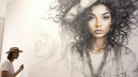 raphael, the south african kinetic art painter, showcases his talent through detailed landscape paintings of mexico and the surrounding area. his single line sketch art style, inspired by kinetic art, captures the essence of the scenery. with influences from fashion photography and selena gomez, raphael's work exhibits a unique perspective, incorporating low angle compositions and intricate character designs. ai generatedの素材