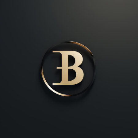 a personalized letter "b" logo, exuding an elegant and emotive charm, glistens in gold and black against a sleek black backdrop. inspired by the artistic techniques of sketchfab, barbizon school, and bryce 3d, this innovative page design incorporates the essence of a manual focus lens. with a captivating play of light black and dark beige tones, this logo captures attention and reflects sophistication. ai generatedの素材