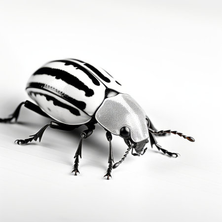 beetle in black and white, minimalist strokes, bold saturation, lifelike accuracy, abstract minimalism, hyper-realistic atmospheres, rim light. ai generatedの素材