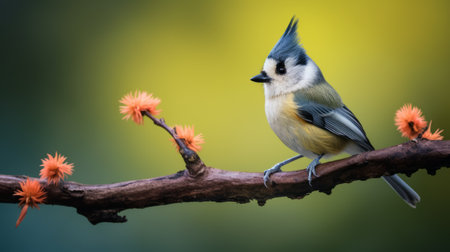 beautiful bird portrait wallpaper in light navy and yellow style, captured with leica m10. the image features a sharp and prickly flower power background, enhanced with post-processing techniques. this bird free wallpaper is nature-inspired and available under creative commons attribution license. keywords: beautiful birds, wallpaper, bird portrait, portrait, light navy, yellow, leica m10, flower power, sharp, prickly, post-processing, creative commons attribution, nature-inspired. ai generatedの素材