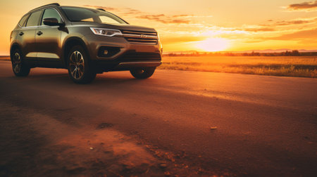 the ford ecosport, captured by edward t, showcases a vintage sepia-toned aesthetic. the photograph features richly colored skies and a shallow depth of field, creating a visually stunning image. shot in 32k uhd, this photo highlights innovative techniques and captures the golden light reminiscent of american tonalism. ai generatedの素材
