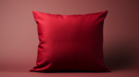 red velvet pillow on a solid background, isolated in a matte photo style. the tonalist color scheme enhances the realistic usage of light and color. this visually striking image captures the artistry of wlad safronow and the poured technique of sopheap pich. experience the rich texture and vibrant hues in this stunning photo. ai generatedの素材