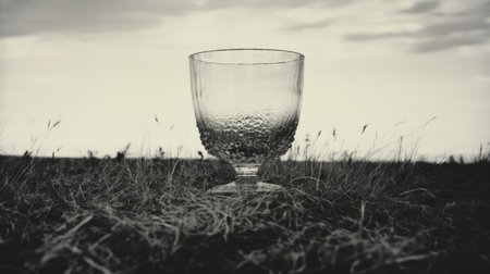 a shot glass landscape featuring water with grass, captured in the style of a graflex speed graphic camera. the image showcases pointillist optical mixing, using kodak t-max film to create a baroque still life effect. the flattened perspective adds depth to the composition, while the subject hints at the rich history of absinthe culture. this ultra-high-definition image captures the intricate details of the scene. aiの素材