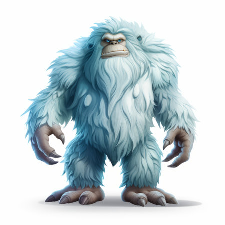 an ice frost monster, with a playful character design, stands tall in this realistic brushwork style artwork. the xbox 360 graphics bring out the vibrant colors and intricate details of the monster's rounded form. inspired by the works of george stubbs, this junglepunk-themed illustration resembles a captivating storybook scene. ai generatedの素材